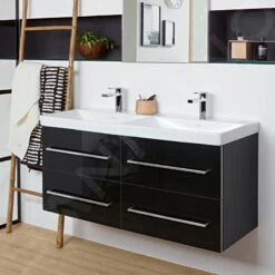 Villeroy & Boch Avento - Wastafelkast, 1180x514x452 Mm, 4 Laden, Crystal Black A89300B3 -Duravit || Geberit || Grohe Verkoopwinkel 86f13eff9a95c45e1c22e088