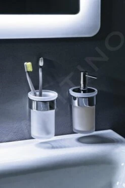 Sapho Gedy Pirenei - Tandenborstelhouder Met Houder, Melkglas/chroom PI1013 -Duravit || Geberit || Grohe Verkoopwinkel 870a529de4b213c6d51f78f0 1