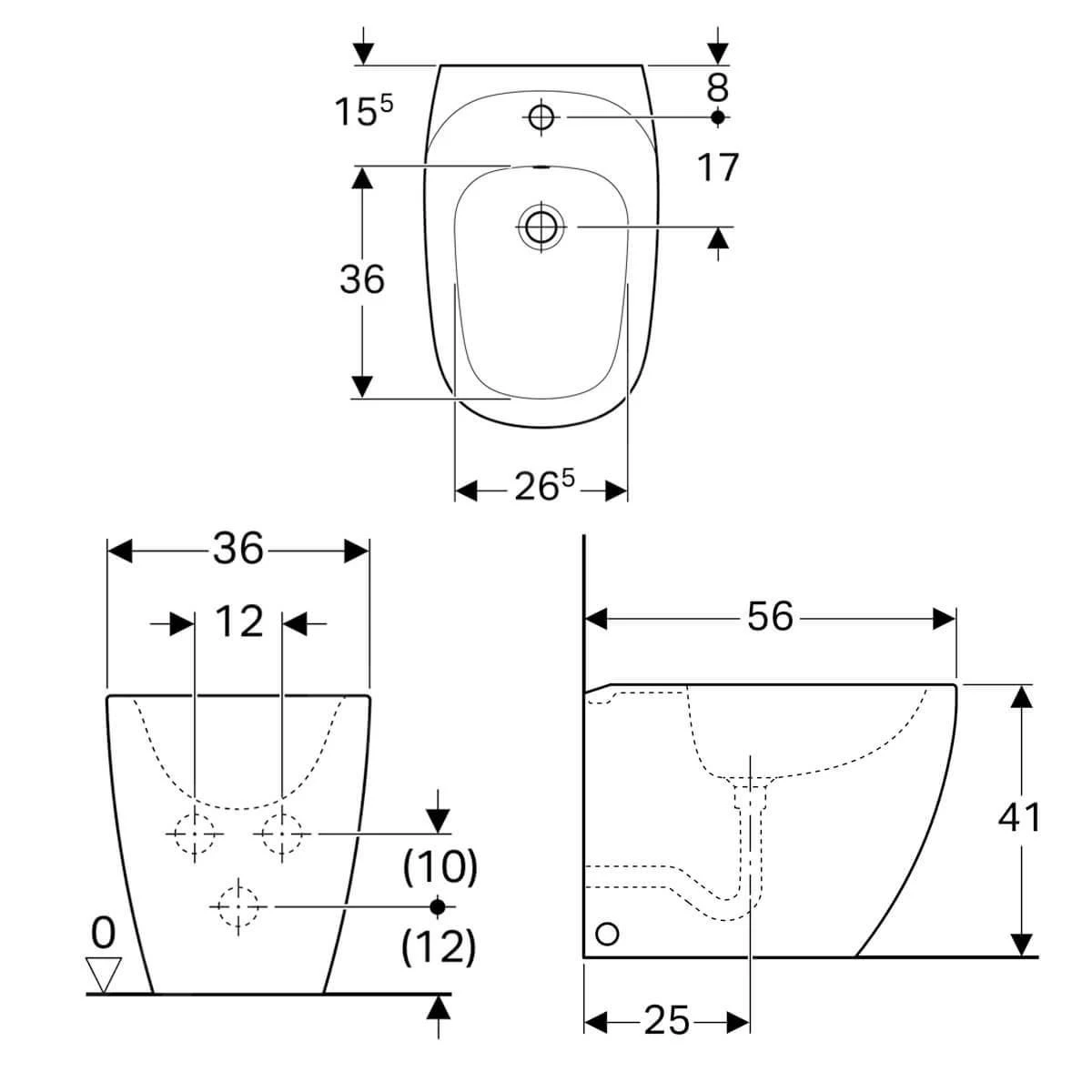 Geberit Citterio - Staande Bidet 560x310x360 Mm, KeraTect, Wit 500.538.01.1 2 Geberit Citterio - Staande Bidet 560x310x360 Mm, KeraTect, Wit 500.538.01.1 - Afbeelding 2