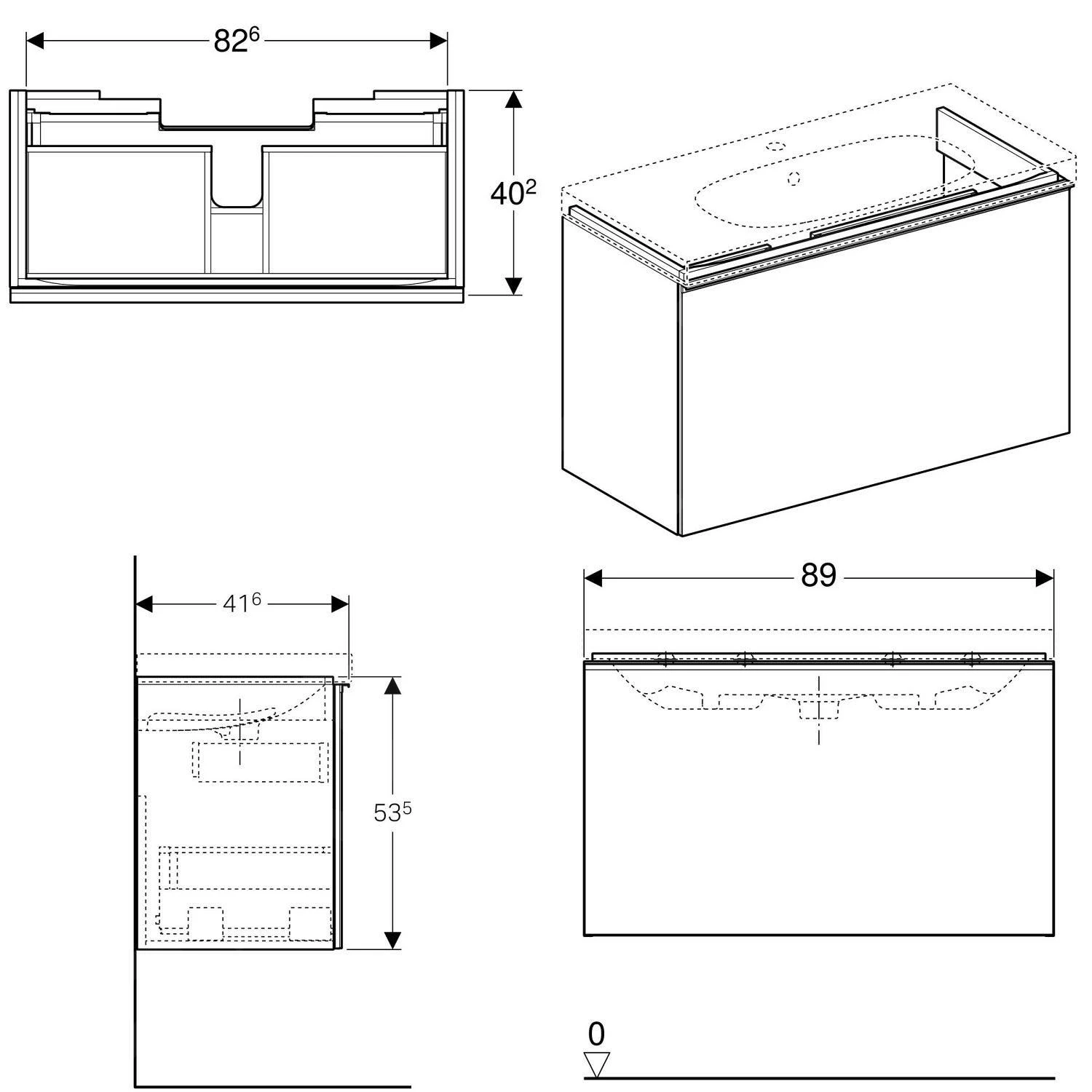 Geberit Acanto - Wastafelonderkast 900 Mm, Zwart 500.616.16.1 2 Geberit Acanto - Wastafelonderkast 900 Mm, Zwart 500.616.16.1 - Afbeelding 2