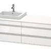 Duravit Ketho - Wastafelonderkast 496x1400x550 Mm, Links, 4 Laden, Glanzend Wit KT6757L2222