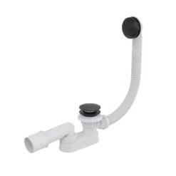 Kielle Afvoergarnituren - Badafvoer- En Overloopset, Lengte 800 Mm, ClickClack, Metaal, Mat Zwart 11601014