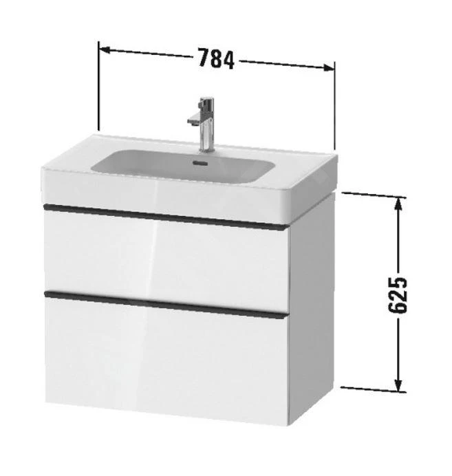 Duravit D-Neo - Wastafelkast 625x784x452 Mm, 2 Laden, Grafiet Mat DE4377049490000 2 Duravit D-Neo - Wastafelkast 625x784x452 Mm, 2 Laden, Grafiet Mat DE4377049490000 - Afbeelding 2