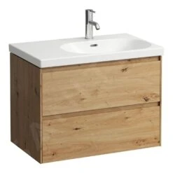 Laufen Lani - Wastafelonderkast, 74x45x52 Cm, 2 Laden, Eiken H4035821122671