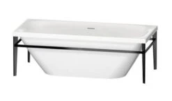 Duravit Xviu - Vrijstaand Bad, 1800x800 Mm, Met Metalen Onderstel, Wit/mat Zwart 700443000B20000