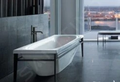 Duravit Xviu - Vrijstaand Bad, 1600x800 Mm, Met Metalen Onderstel, Wit/mat Zwart 700444000B20000 -Duravit || Geberit || Grohe Verkoopwinkel 90aea03b5bd18c8c841c4999