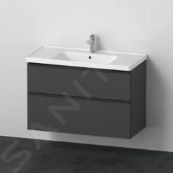Duravit D-Neo - Wastafelonderkast Met Wastafel, 1005x775x480 Mm, 2 Laden, Grafiet Mat DE012204949