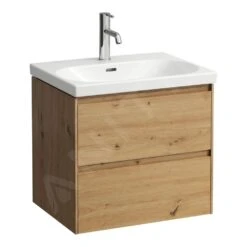 Laufen Lani - Wastafelonderkast, 58x44x52 Cm, 2 Laden, Eiken H4035321122671