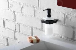 Sapho Zen - Zeepdispenser Met Houder, 250 Ml, Melkglas/zwart 166466 -Duravit || Geberit || Grohe Verkoopwinkel 98d898b9d9ab95c6c6f4ea5a