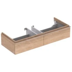Geberit ICon - Onderkast Voor Dubbele Wastafel Met 2 Laden 1200 Mm, Eikenkhout 841122000