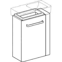 Geberit Selnova Compact - Wastafelkast, 448x252x604 Mm, 1 Deur, Scharnieren Links, Glanzend Wit/mat Wit 501.498.00.1 -Duravit || Geberit || Grohe Verkoopwinkel 9be76a02e9289fff8c27530a