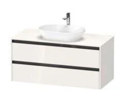Duravit Ketho.2 - Wastafelonderkast Met Uitsparing 568x1200x550 Mm, 2 Laden, Glanzend Wit K24897022220000