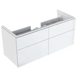 Geberit Xeno 2 - Wastafel Onderkast Met LED Verlichting En 4 Laden, 1200 Mm, Glanzend Wit 500.518.01.1