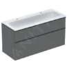 Geberit ICon - Wastafelkast Met Dubbele Wastafel, 118x48x63 Cm, 2 Laden, KeraTect, Lava 502.334.JK.1