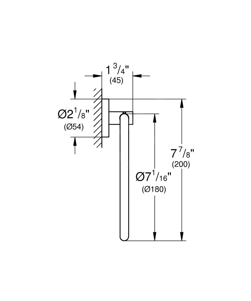 Grohe Essentials - Handdoekhouder, Geborsteld Grafiet Donker 40365AL1 2 Grohe Essentials - Handdoekhouder, Geborsteld Grafiet Donker 40365AL1 - Afbeelding 2
