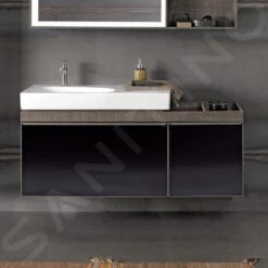 Geberit Citterio - Wastafelonderkast 750 Mm, Met Bijzetplank, Glanzend Zwart/eik Grijsbruin 500.562.JJ.1 -Duravit || Geberit || Grohe Verkoopwinkel 9fe662f37567a634d4f24b0c 1