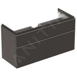 Geberit ICon - Onderkast Voor Dubbele Wastafel Met 4 Laden 1200 Mm, Lava Look 841421000
