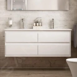 Ideal Standard Connect Air - Wastafelonderkast Voor Dubbele Wastafel 1200 Mm, Glanzend Wit/mat Wit Gelakt E0822B2 -Duravit || Geberit || Grohe Verkoopwinkel a03b4d717ec4d29c9c6ae41a