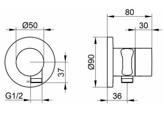 Keuco IXMO - Stopkraan Inbouw Met Douchehouder, Chroom 59541010201 2 Keuco IXMO - Stopkraan Inbouw Met Douchehouder, Chroom 59541010201 - Afbeelding 2