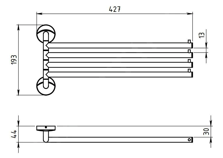 Novaservis Metalia 11 - Handdoekhouder, Chroom 0146,0 2 Novaservis Metalia 11 - Handdoekhouder, Chroom 0146,0 - Afbeelding 2