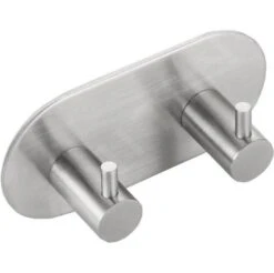 Sapho Accessoires - Zelfklevende Dubbele Haak, Rond, Geborsteld RVS 32202