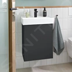 Villeroy & Boch Collaro - Wastafelkast, 410x546x344 Mm, 1 Deur, Scharnieren Links, Mat Zwart C00500PD -Duravit || Geberit || Grohe Verkoopwinkel a35a05658af9b047fd666ae0 1