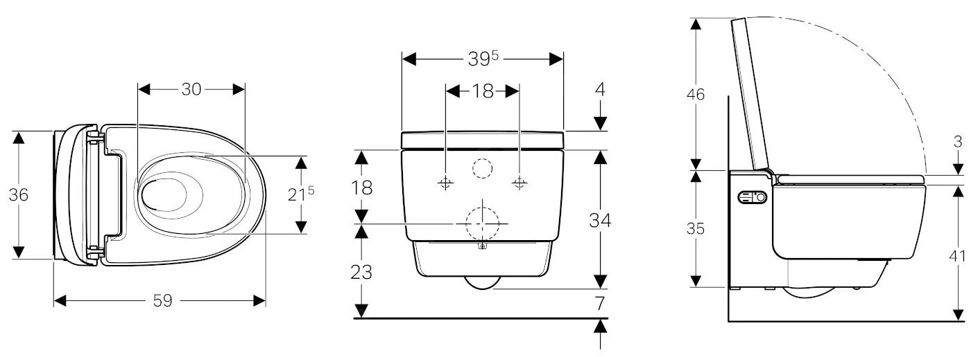 Geberit AquaClean - Douche-wc Met Keramiek, Softclose, Alpine Wit 146.212.11.1 2 Geberit AquaClean - Douche-wc Met Keramiek, Softclose, Alpine Wit 146.212.11.1 - Afbeelding 2
