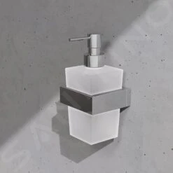 Steinberg 460 - Zeepdispenser Met Houder, Wit Glas/chroom 460 8001 -Duravit || Geberit || Grohe Verkoopwinkel a8217f2e6e0e2cd2fb1bb8ea