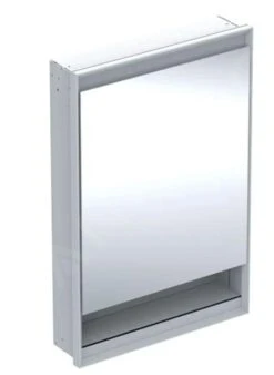 Geberit ONE - Spiegelkast Met LED-verlichting, 600x900x150 Mm, Scharnieren Links, Met Nis, Inbouw, Wit 505.820.00.2
