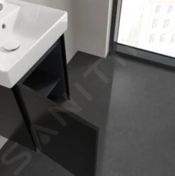 Villeroy & Boch Collaro - Wastafelkast, 410x546x344 Mm, 1 Deur, Scharnieren Links, Mat Zwart C00500PD -Duravit || Geberit || Grohe Verkoopwinkel a84c4fadf4e6f25b7ded4b7e