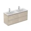 Ideal Standard Connect Air - Wastafelonderkast Voor Dubbele Wastafel 1200 Mm, Licht Hout/mat Lichtbruin Gelakt E0822UK