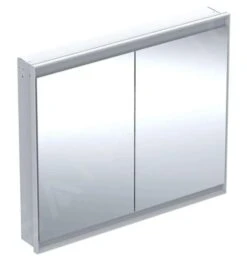 Geberit ONE - Spiegelkast Met LED-verlichting, 1050x900x150 Mm, 2 Deuren, Inbouw, Aluminium 505.804.00.1