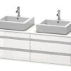 Duravit Ketho - Wastafelonderkast 496x1400x550 Mm, 4 Laden, Glanzend Wit KT6657B2222