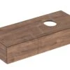 Geberit VariForm - Wastafelonderkast, 1200x510x235 Mm, Met Twee Laden En Sifon, Notenhout 501.174.00.1