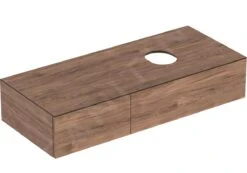 Geberit VariForm - Wastafelonderkast, 1200x510x235 Mm, Met Twee Laden En Sifon, Notenhout 501.174.00.1