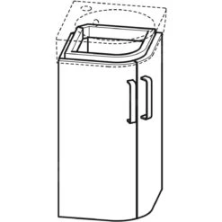 Geberit Selnova Compact - Wastafelkast, 425x330x604 Mm, 2 Deur, Glanzend Grijs/mat Grijs 501.483.00.1 -Duravit || Geberit || Grohe Verkoopwinkel ad1b2fd09d2ccfb976b43c72