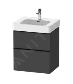 Duravit D-Neo - Wastafelkast 625x584x452 Mm, 2 Laden, Grafiet Mat DE4376049490000