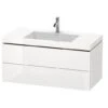 Duravit L-Cube - Wastafelonderkast Met Wastafel 500x1000x480 Mm, 2 Laden, Wit Hoogglans LC6928O2222