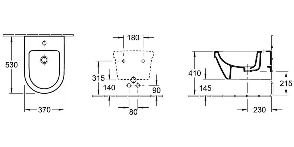 Villeroy & Boch Architectura - Wandbidet Met Overloop, Met Ceramicplus, Alpine Wit 548400R1 2 Villeroy & Boch Architectura - Wandbidet Met Overloop, Met Ceramicplus, Alpine Wit 548400R1 - Afbeelding 2