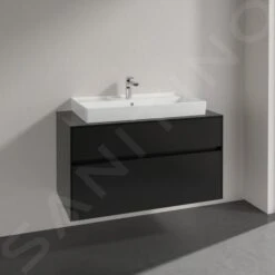 Villeroy & Boch Collaro - Wastafelkast, 1000x548x500 Mm, 2 Laden, Mat Zwart C02000PD -Duravit || Geberit || Grohe Verkoopwinkel b0901082af025f0fe8d0169f