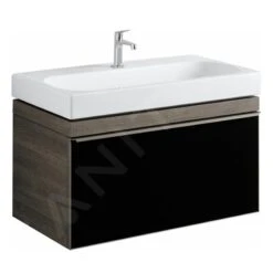 Geberit Citterio - Wastafelonderkast 900 Mm, Glanzend Zwart/eik Grijsbruine 500.559.JJ.1