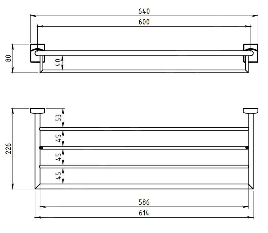 Novaservis Metalia 12 - Handdoekhouder, 640 Mm, Chroom 0247,0 2 Novaservis Metalia 12 - Handdoekhouder, 640 Mm, Chroom 0247,0 - Afbeelding 2