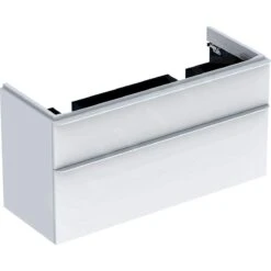 Geberit Smyle Square - Wastafelkast, 1184x470x617 Mm, 2 Laden, Glanzend Wit/mat Wit 500.356.00.1