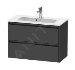 Duravit Ketho.2 - Wastafelkast 549x810x390 Mm, 2 Laden, Grafiet Mat K25256049490000