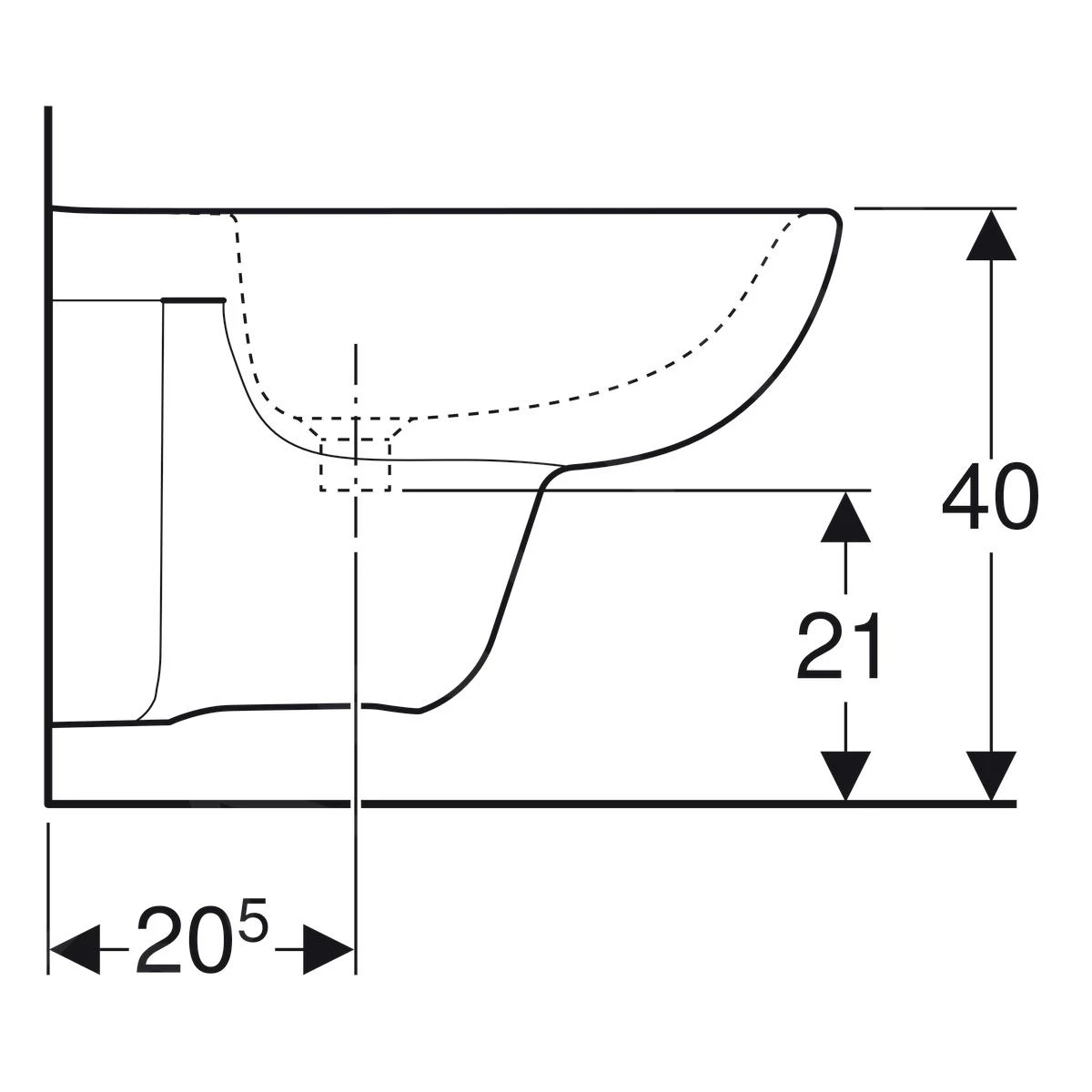 Geberit Selnova - Wandbidet, 530x350 Mm, Wit 500.264.01.1 3 Geberit Selnova - Wandbidet, 530x350 Mm, Wit 500.264.01.1 - Afbeelding 3
