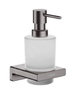 Hansgrohe AddStoris - Zeepdispenser Met Houder, Mat Glas/geborsteld Zwart Chroom 41745340