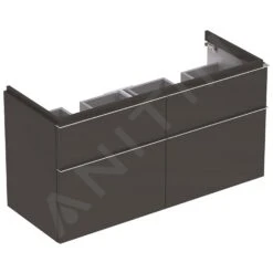 Geberit ICon - Onderkast Voor Dubbele Wastafel Met 4 Laden 1200 Mm, Lava Look 841521000