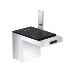 Axor MyEdition - Bidetkraan Met Push-open Afvoergarnituur, Chroom/zwart Glas 47210600