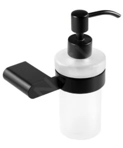 Novaservis Titania Naty - Zeepdispenser Met Houder, Zwart/mat Glas 66655,5