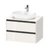 Duravit Ketho.2 - Wastafelonderkast Met Uitsparing 568x800x550 Mm, 2 Laden, Glanzend Wit K24895022220000